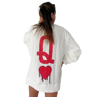'Q of Hearts' Painted Sweatshirt