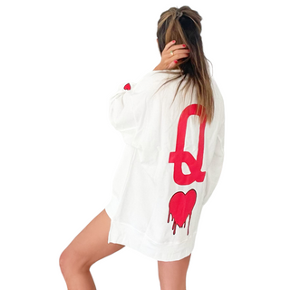 'Q of Hearts' Painted Sweatshirt