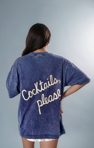 'Cocktails, Please' Oversized T Shirt