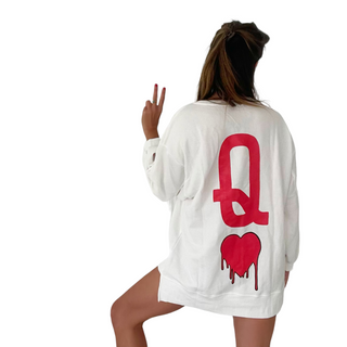 'Q of Hearts' Painted Sweatshirt