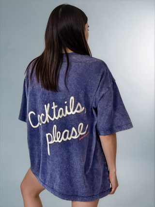 'Cocktails, Please' Oversized T Shirt