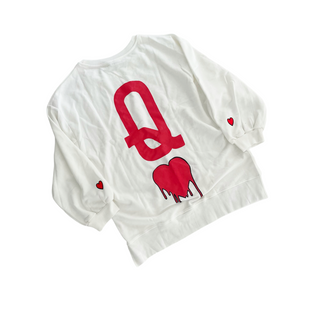 'Q of Hearts' Painted Sweatshirt