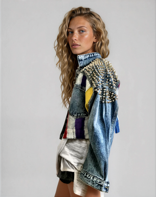 'RAINBOW SPIKE' DENIM JACKET