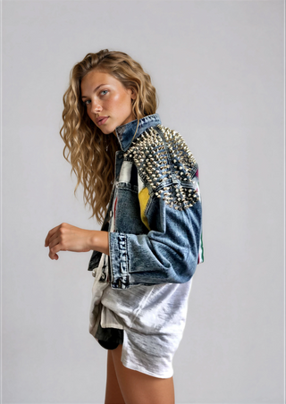 'RAINBOW SPIKE' DENIM JACKET