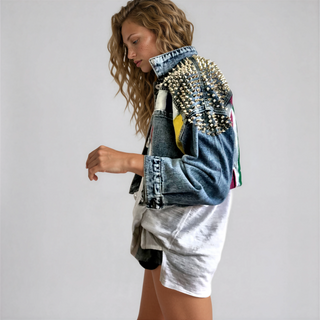 'RAINBOW SPIKE' DENIM JACKET