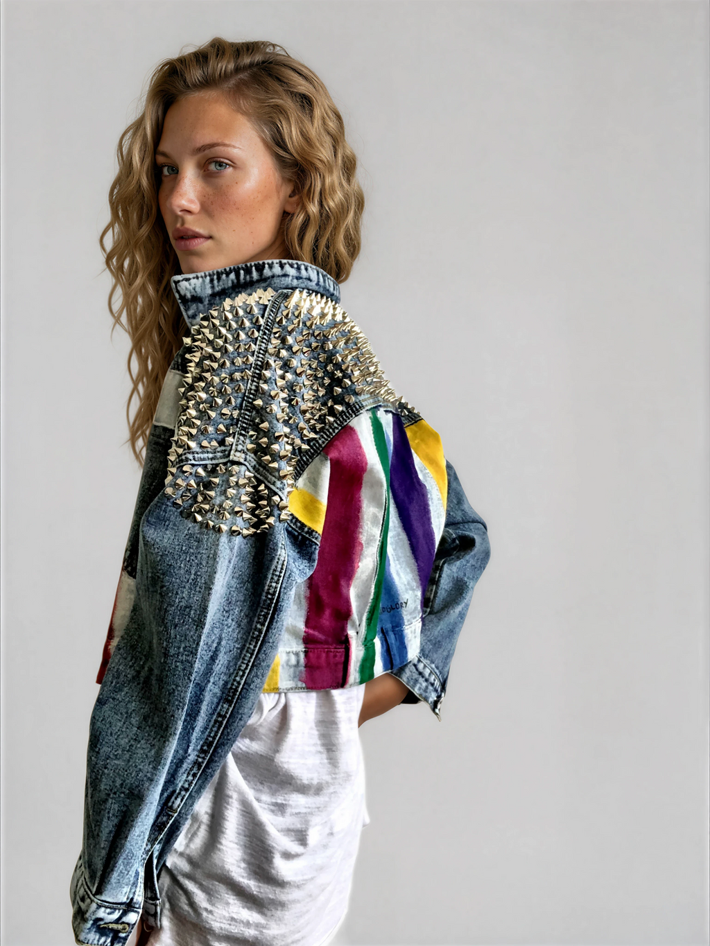 RAINBOW SPIKE' DENIM JACKET – Wren + Glory