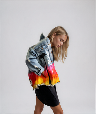 'Festival Fun' Painted Denim Jacket