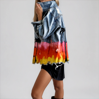 'Festival Fun' Painted Denim Jacket