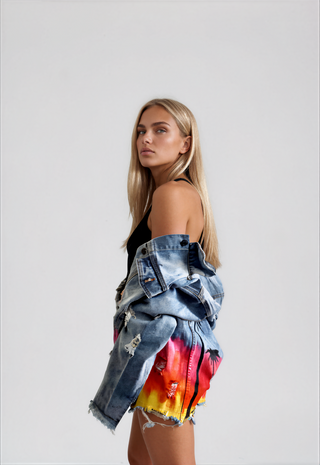 'Festival Fun' Painted Denim Jacket