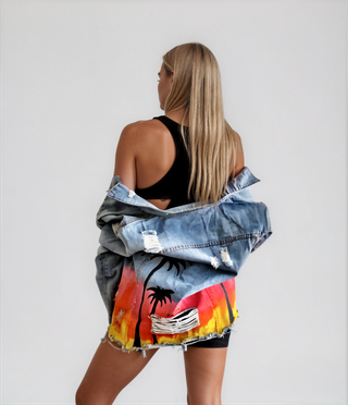 'Festival Fun' Painted Denim Jacket