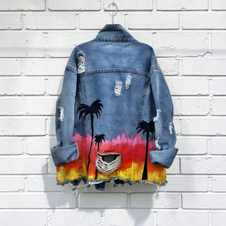 'Festival Fun' Painted Denim Jacket