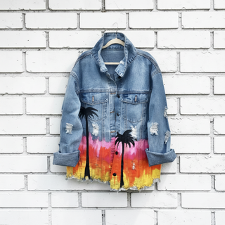'Festival Fun' Painted Denim Jacket