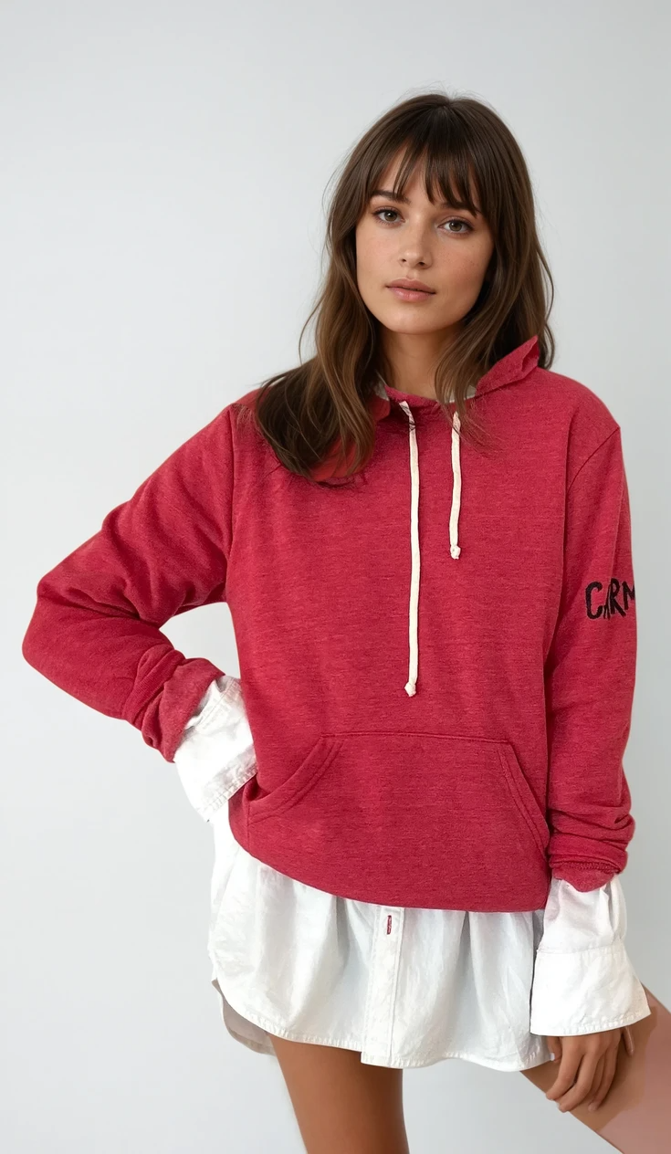 'Basic But Personalized' Painted Red Hoodie