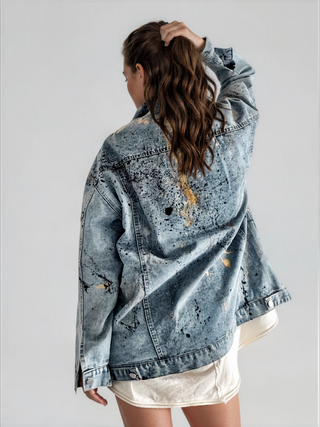 'Splatter World 2.0' Painted Denim Jacket