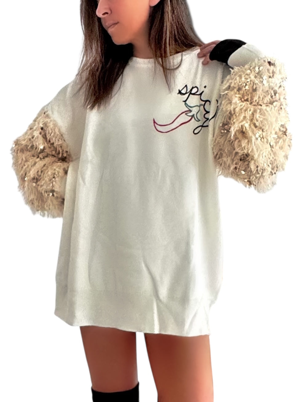 'Spicy' Painted Knit Sweater