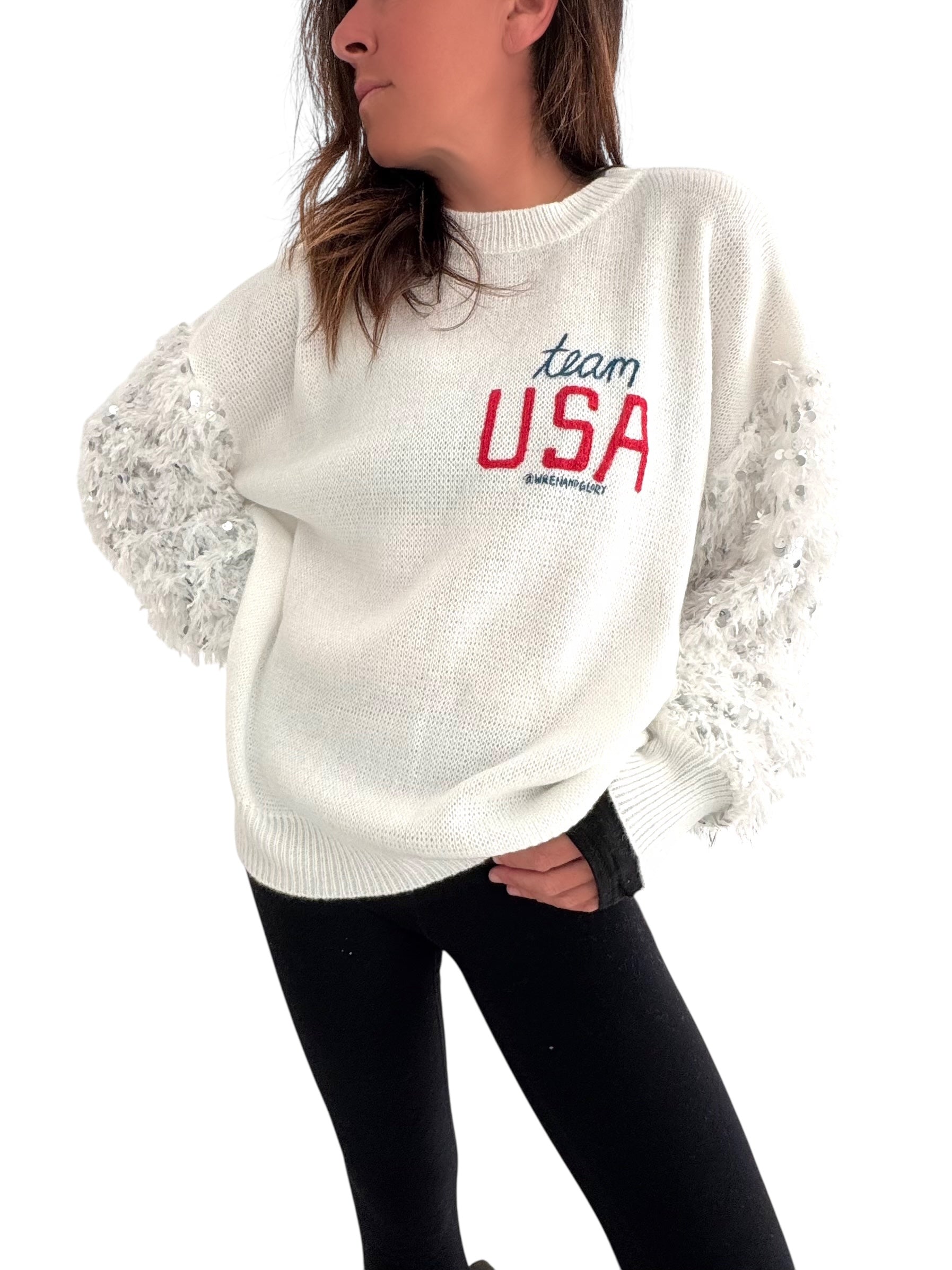 'Team USA, Winter Edition' Painted Sweater