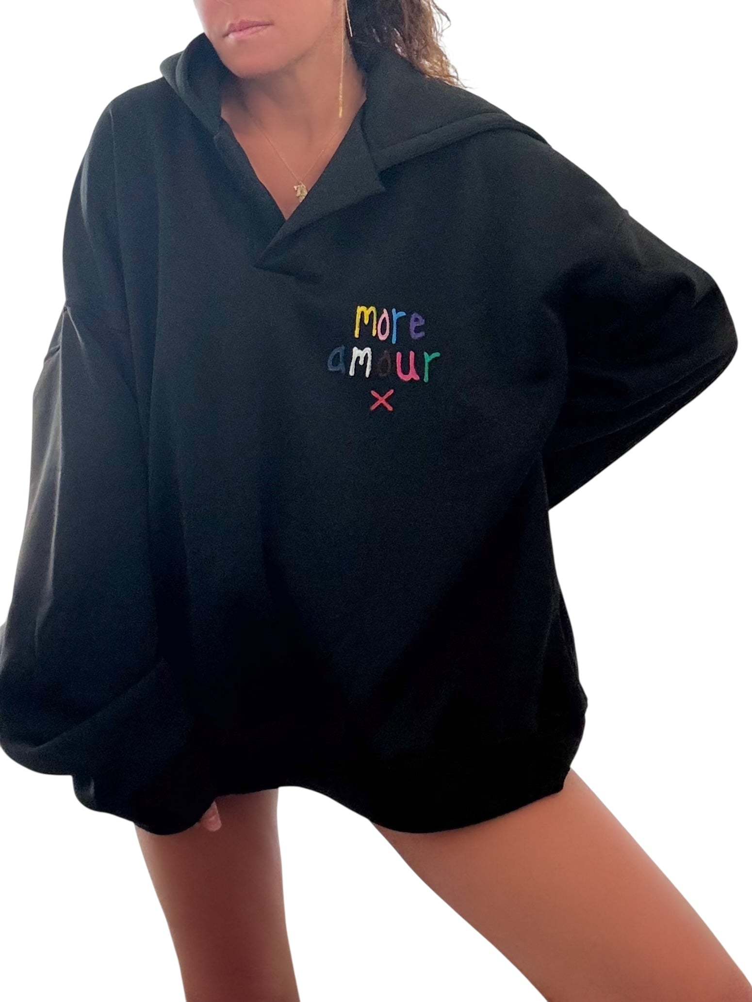 'More Amour' Painted Hoodie
