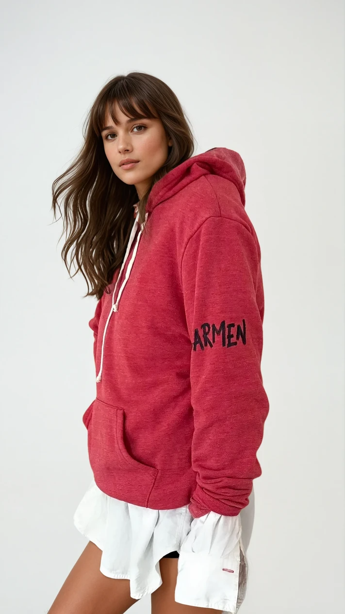 'Basic But Personalized' Painted Red Hoodie