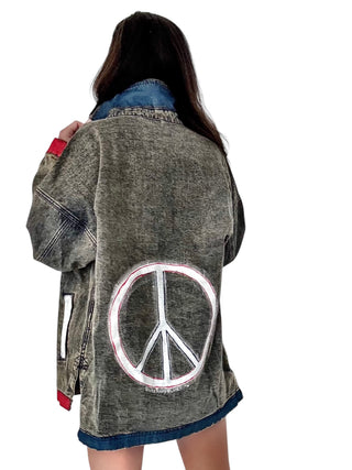 'Patchwork & Peace' Painted Jacket