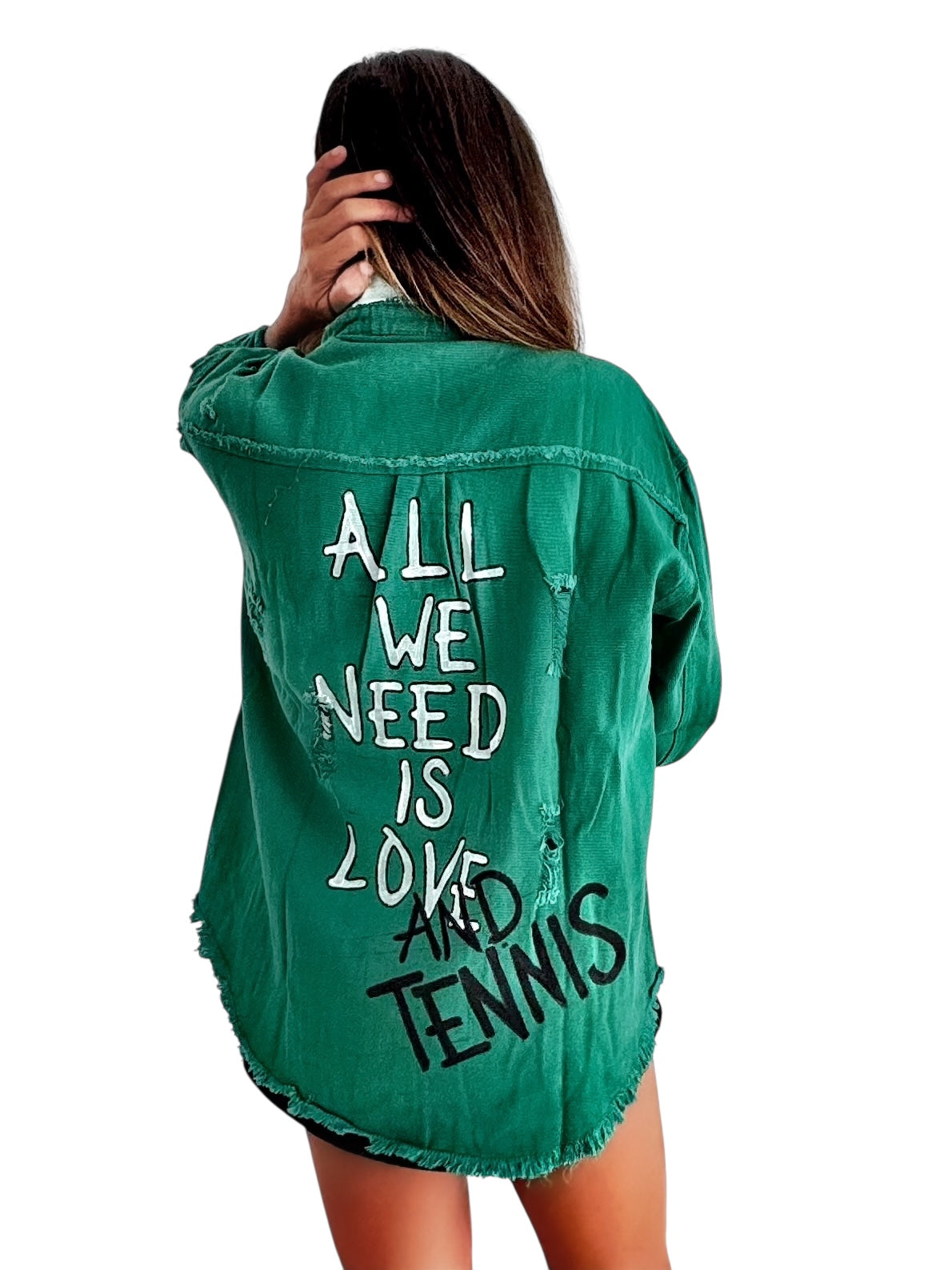 'Love & Tennis' Painted Jacket