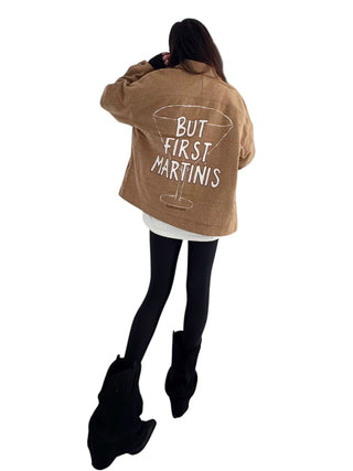 'But First, Martinis' Painted Coat
