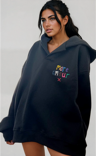 'More Amour' Painted Hoodie
