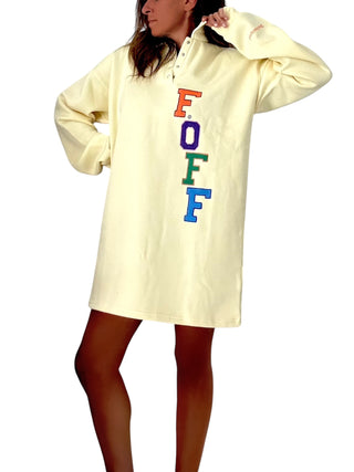'F Off' Painted Rugby Dress
