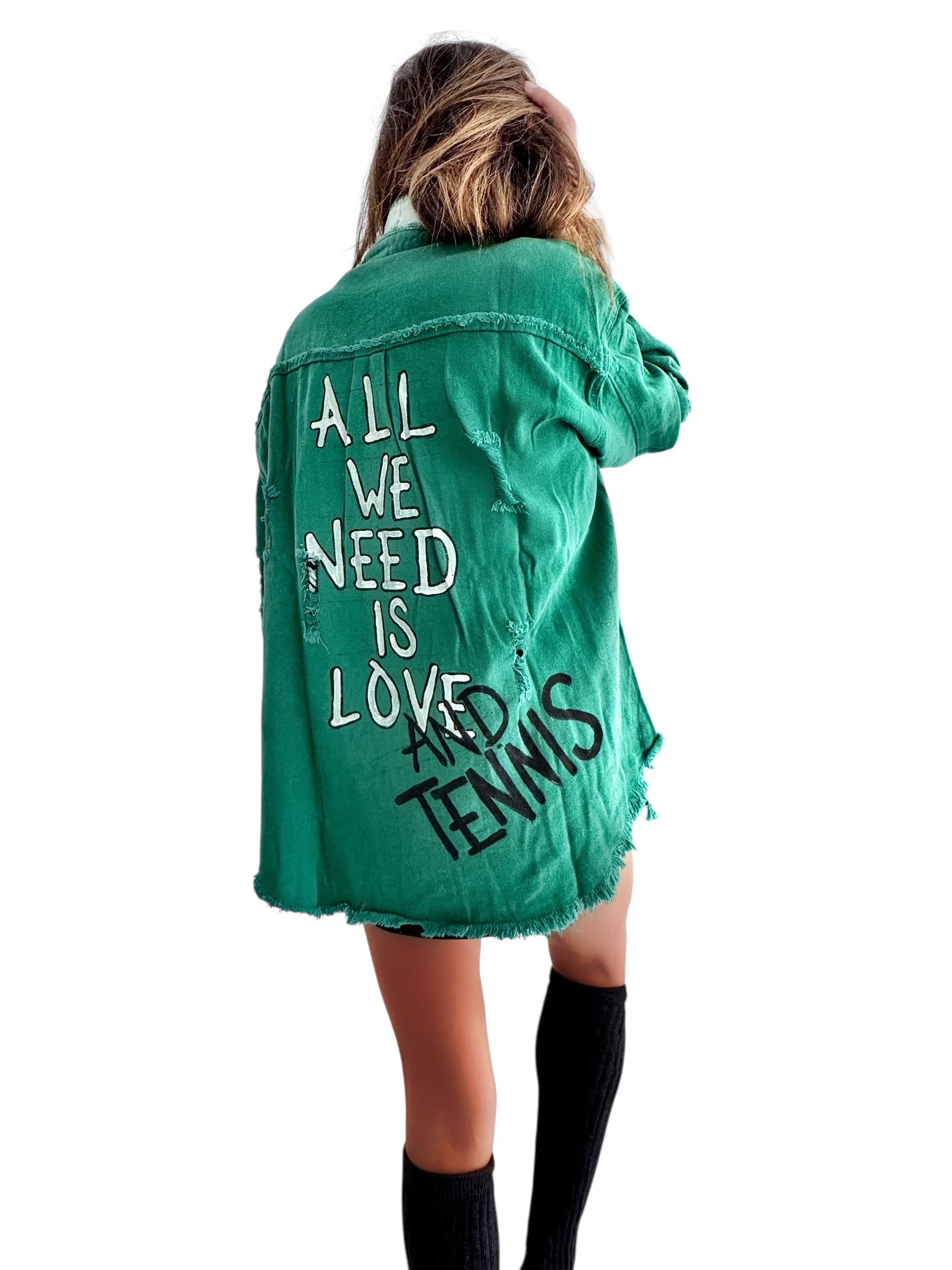 'Love & Tennis' Painted Jacket