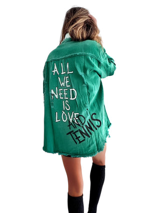 'Love & Tennis' Painted Jacket