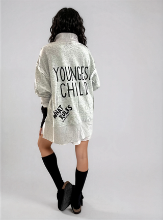 'The Youngest' Painted Quarter Zip