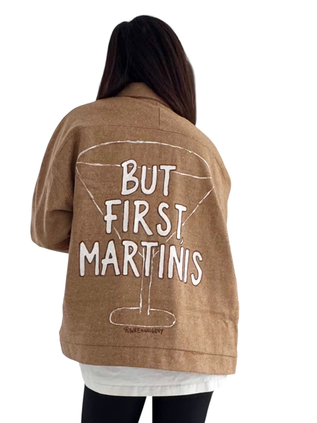 'But First, Martinis' Painted Coat