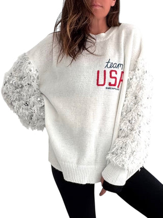 'Team USA, Winter Edition' Painted Sweater