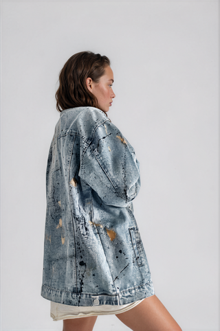 'Splatter World 2.0' Painted Denim Jacket