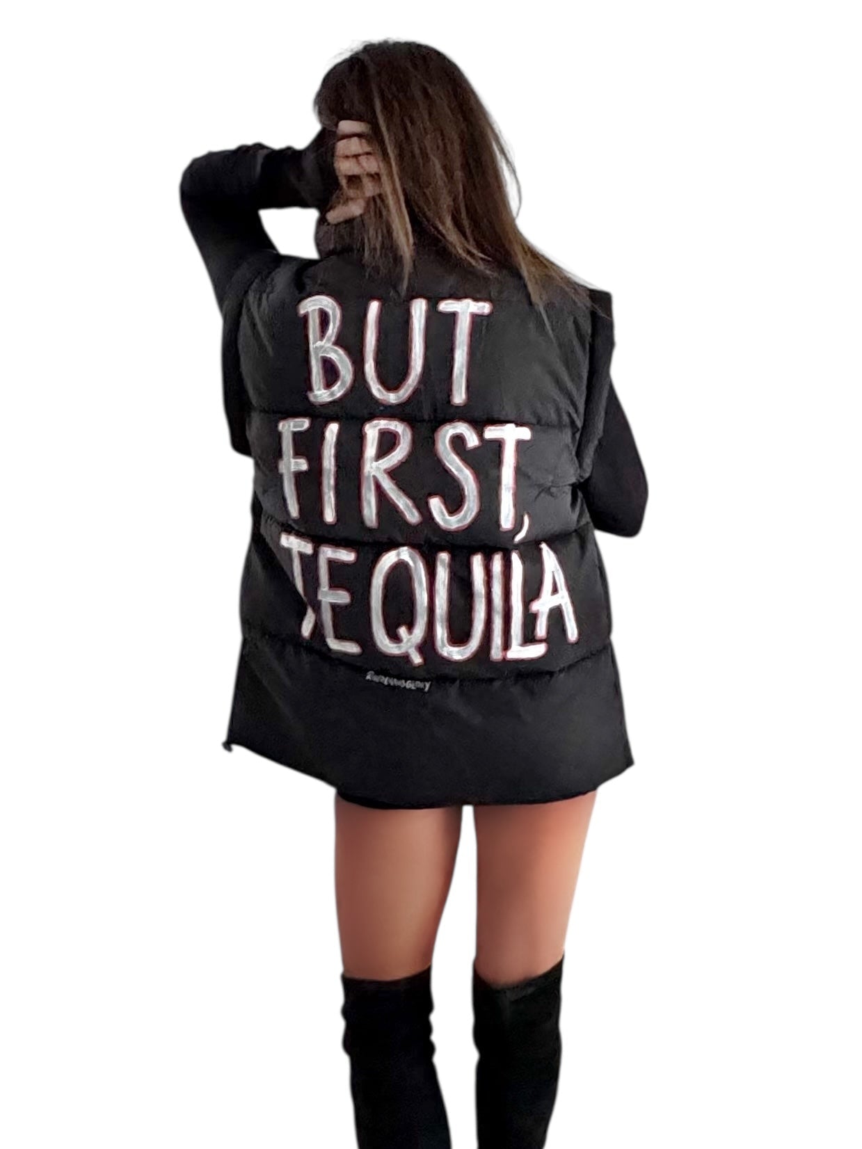 'But First, Tequila' Painted Vest