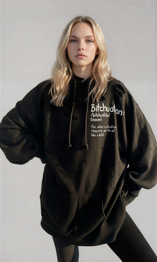 'B*tchuation' Painted Hoodie