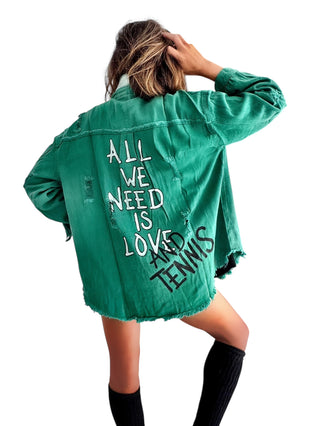 'Love & Tennis' Painted Jacket