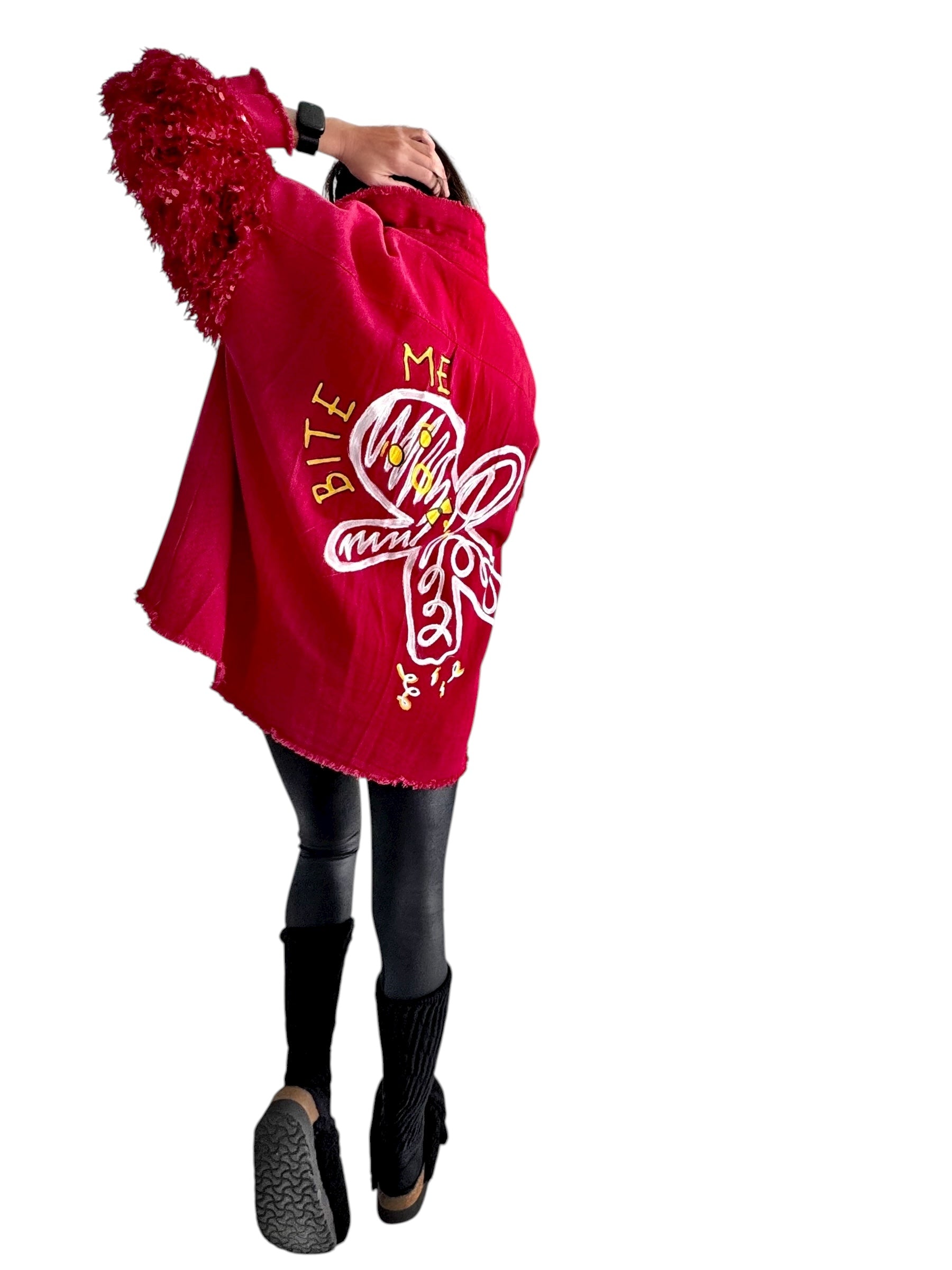 'Bite Me' Painted Jacket