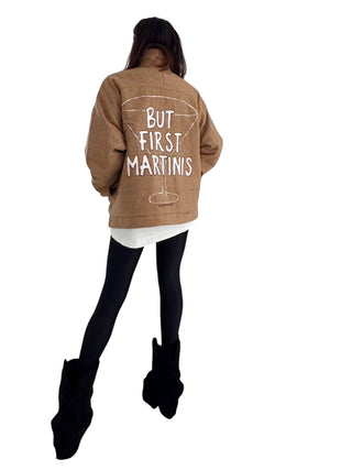 'But First, Martinis' Painted Coat