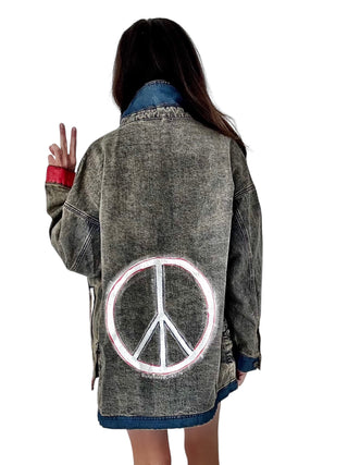 'Patchwork & Peace' Painted Jacket