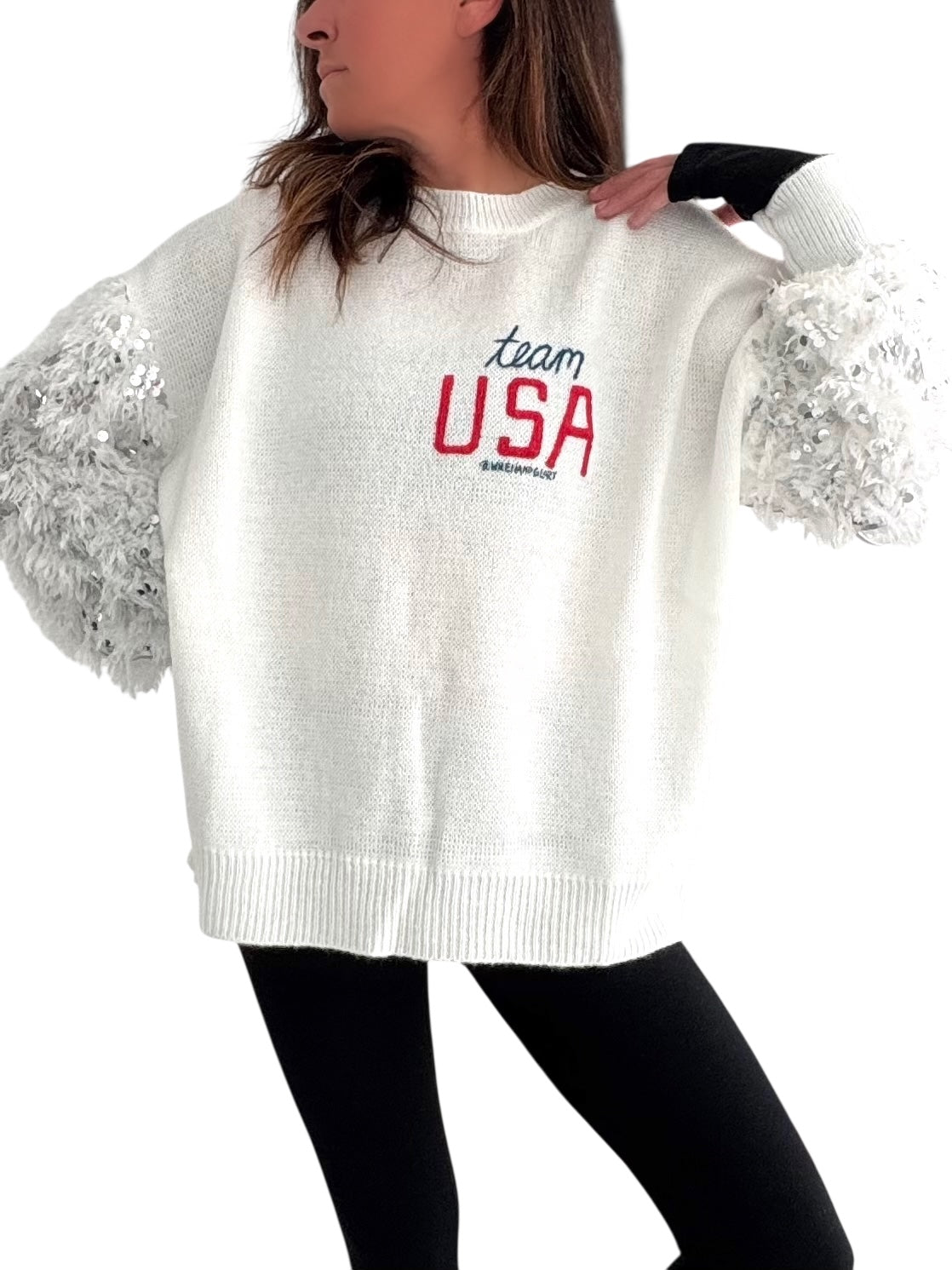 'Team USA, Winter Edition' Painted Sweater