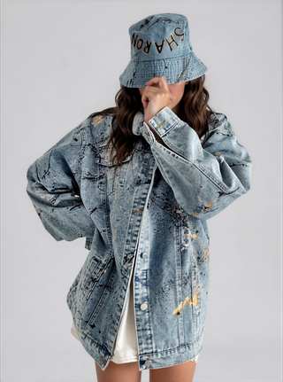 'Splatter World 2.0' Painted Denim Jacket