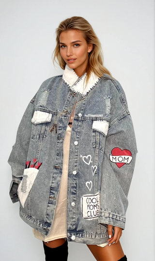 'Queen Mom' Painted Denim Jacket