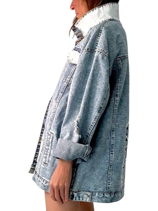 'Martini Love' Painted Denim Jacket