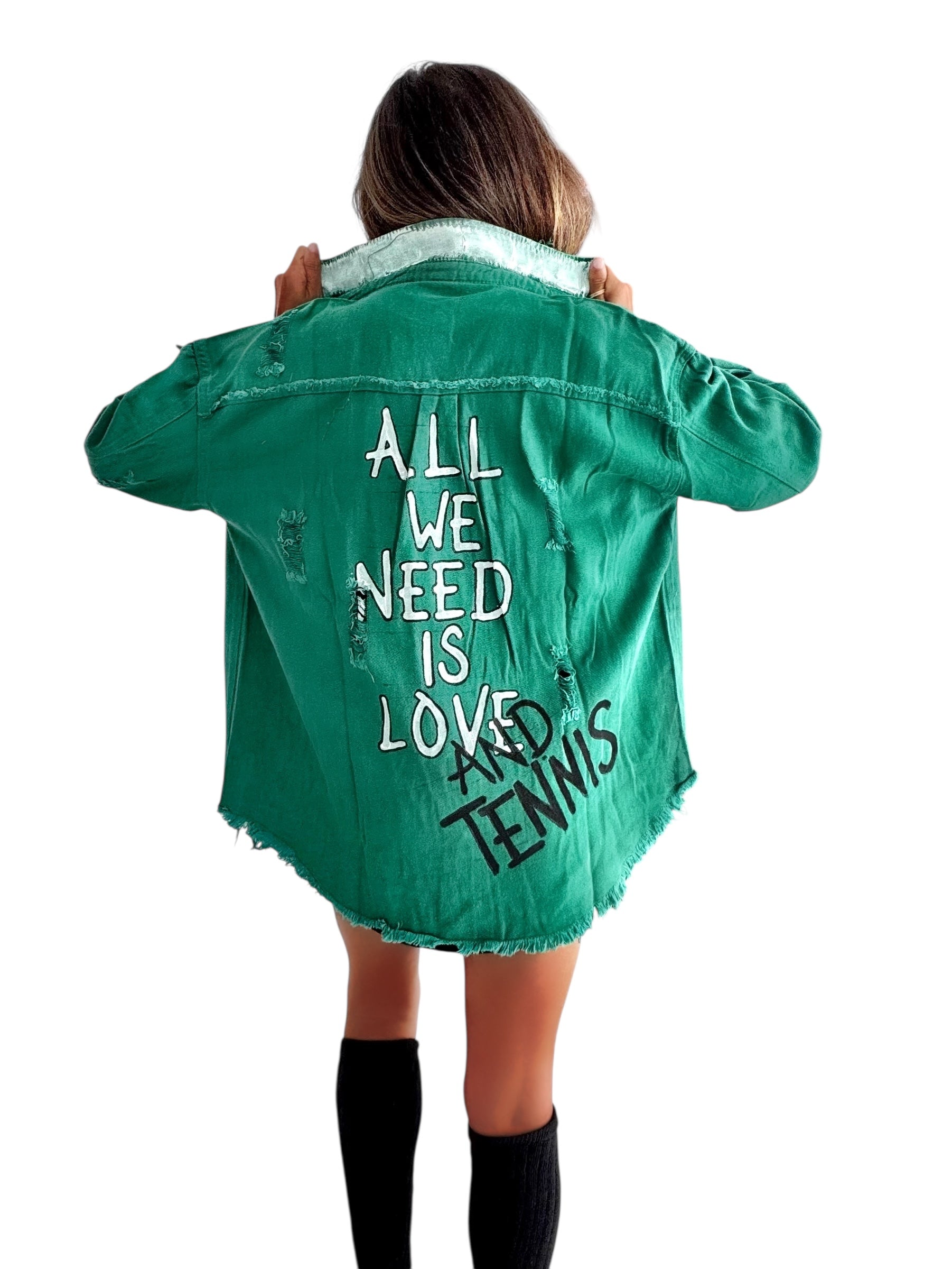 'Love & Tennis' Painted Jacket