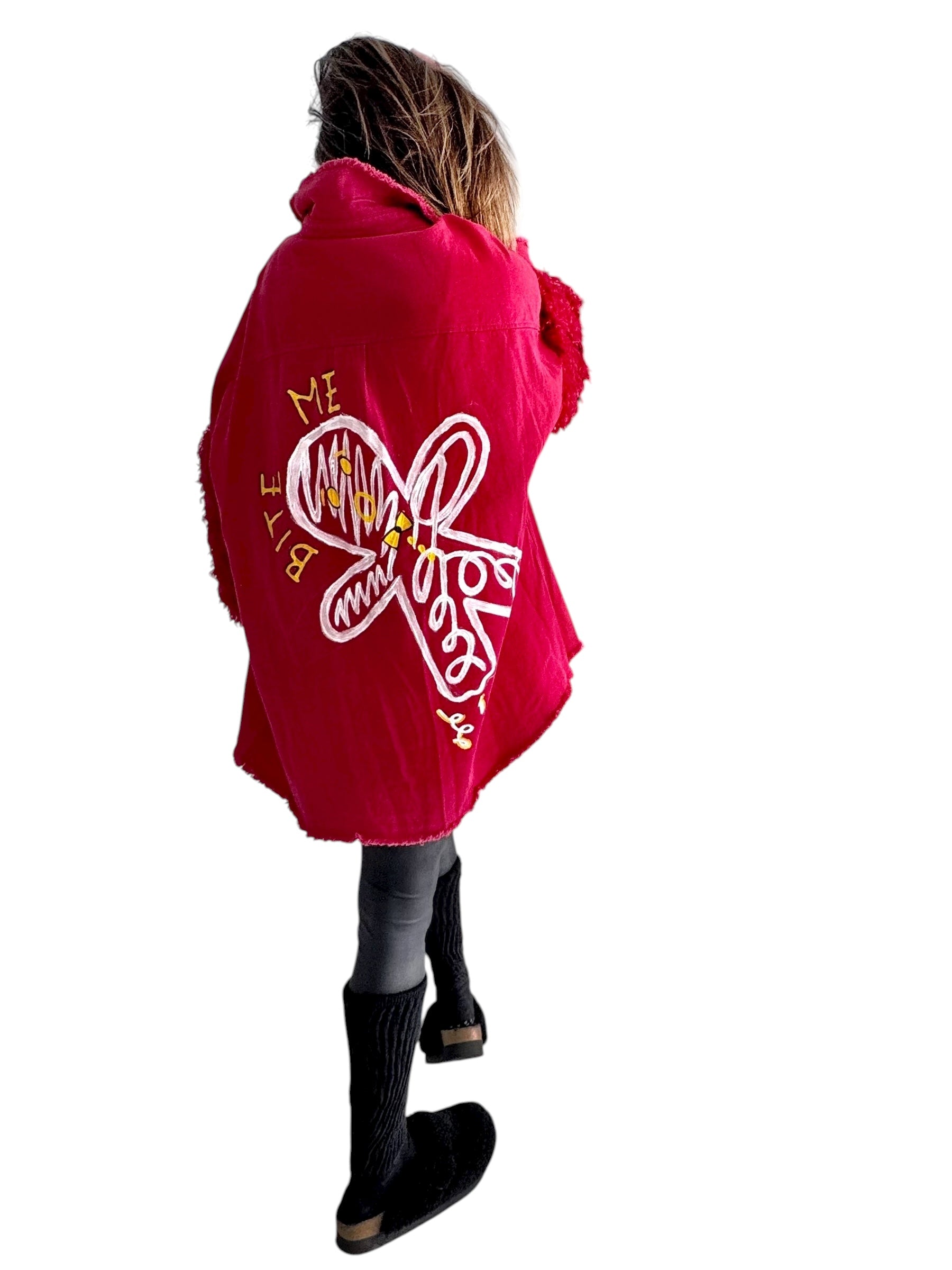 'Bite Me' Painted Jacket