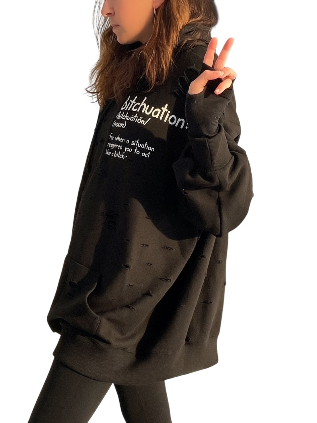 'B*tchuation' Painted Hoodie