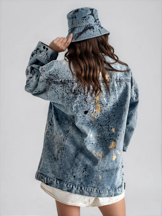 'Splatter World 2.0' Painted Denim Jacket