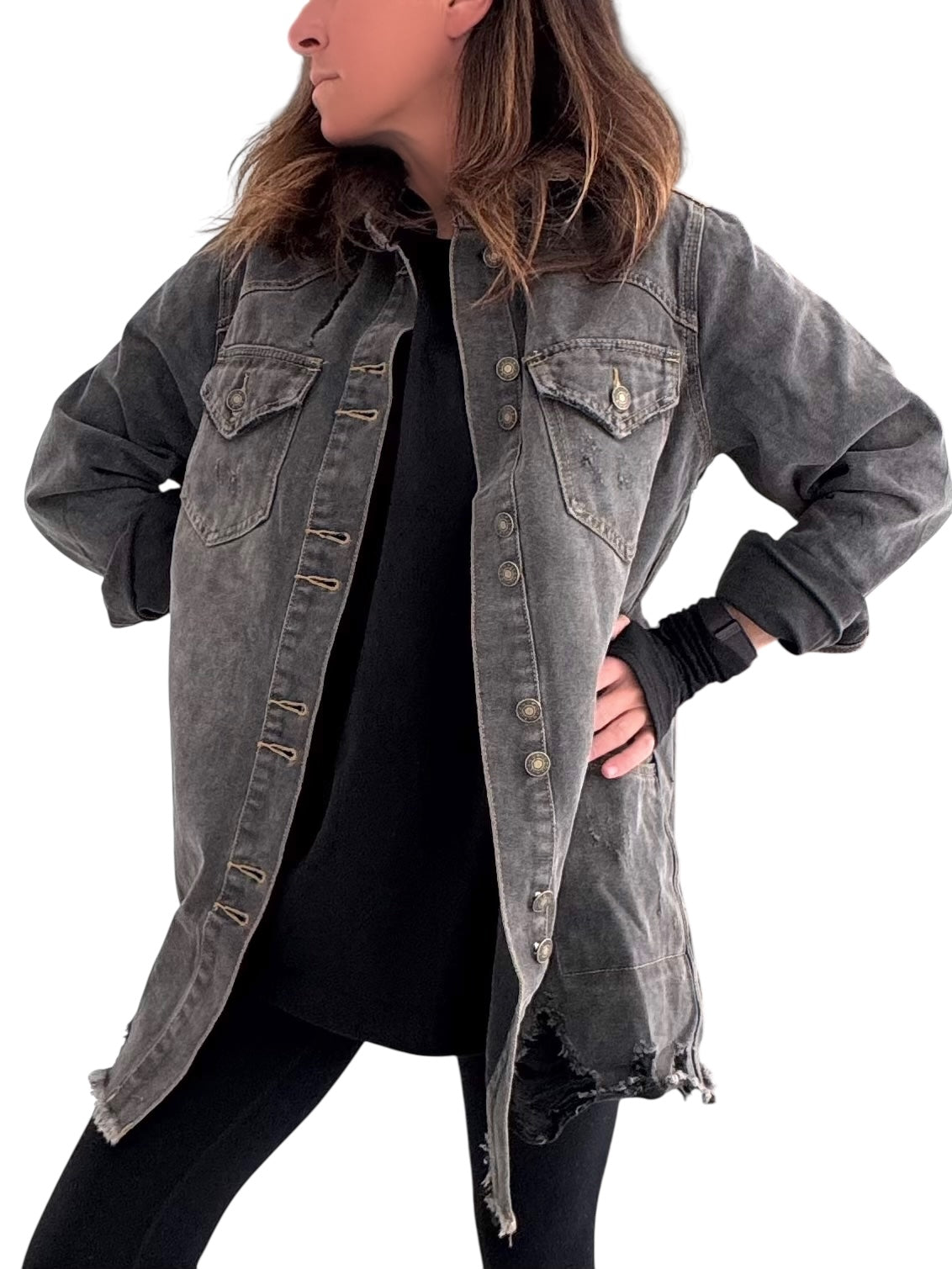 'Disgruntled Pelicans' Painted Jacket