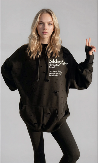 'B*tchuation' Painted Hoodie