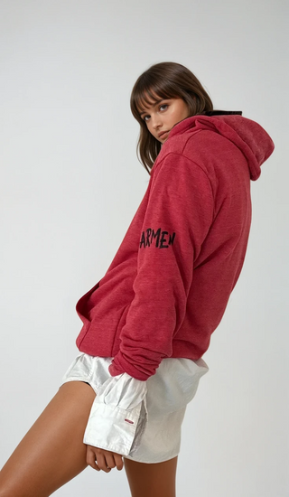 'Basic But Personalized' Painted Red Hoodie